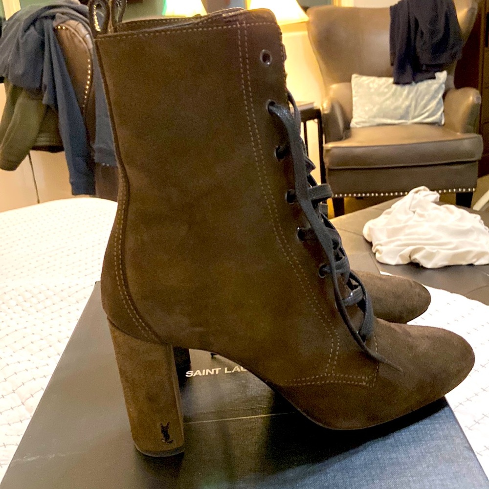 YSL suede soho Nero Lucido military green size 39, worn 2 times